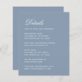 Budget Mariage Détails Carte Dusty Blue Calligraph (Devant / Derrière)