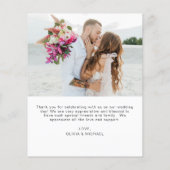 Budget Mariage Minimaliste Photo Merci Cartes (Dos)