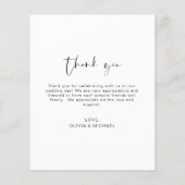 Budget Mariage Minimaliste Photo Merci Cartes (Dos)