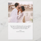 Budget Mariage Minimaliste Photo Merci Cartes (Dos)