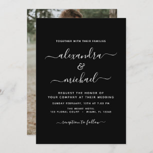Budget Mariage noir blanc avec invitation photo