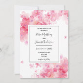 budget mariage rose floral romantique invitation (Devant)