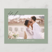 Budget Mariage Sage Green Photo Merci Cartes (Devant)