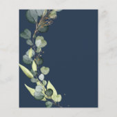 Budget Marine Blauw Groen Eucalyptus bruiloft Flyer (Achterkant)