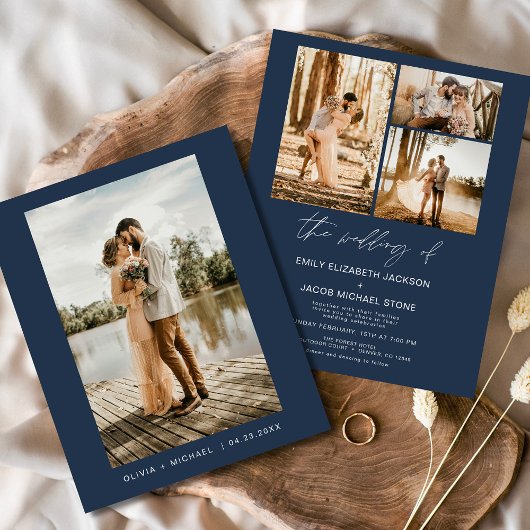 Budget Marine Blauw Minimalistische Fotobruiloft