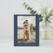 Budget Marine Blauw Minimalistische Fotobruiloft (Staand voorkant)