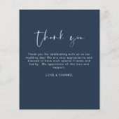 Budget Marine Blauwe bruiloft Dank u kaart (Achterkant)