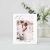 Budget Marine Blauwe Trouwfoto Dank u kaarten (Staand voorkant)