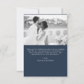Budget Marine Blue Mariage Merci Cartes (Dos)