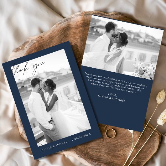 Budget Marine Blue Mariage Merci Cartes