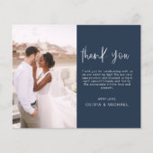 Budget Marine Blue Mariage Photo Merci Cartes (Devant)