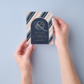 BUDGET marine Blush Pink Rose Gold Wedding INVITE Flyer (Hand)