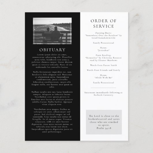 BUDGET Marmer Photo Funeral Programme (Achterkant)