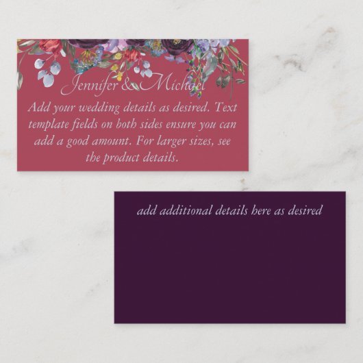 Budget Maroon rose Mariage Modèle (Devant / Derrière)