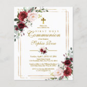 Budget Marsala & Gold First Community Uitnodiging (Voorkant)