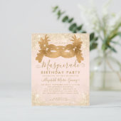 Budget Masquerade Blush Roze Goud Glitter Verjaard (Staand voorkant)