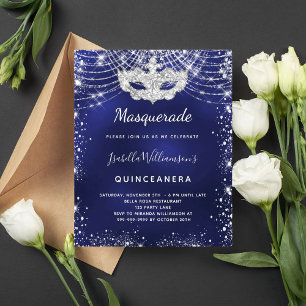 Budget Masquerade marvy blue Silver Quinceanera
