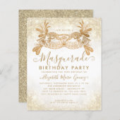 Budget Masquerade Wit Goud Glitter Dust Verjaardag (Voorkant / Achterkant)