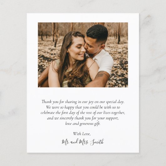 Budget Mauve Photo Collage Mariage Carte de remerc (Dos)