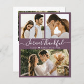 Budget Mauve Photo Collage Wedding Bedankt Flyer (Voorkant / Achterkant)