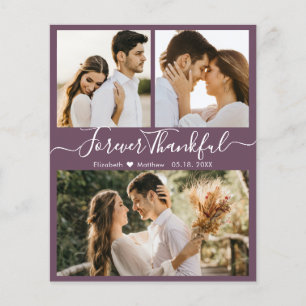 Budget Mauve Photo Collage Wedding Bedankt Flyer