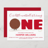 Budget Meatball One 1e Baby 1e verjaardag Uitnodig (Voorkant / Achterkant)