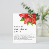 Budget Medewerker Kerstparty Poinsettia Invite (Staand voorkant)