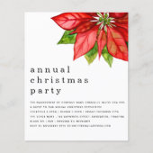 Budget Medewerker Kerstparty Poinsettia Invite (Voorkant)
