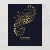 Budget Mehndi Arabian Moroccan design nodigt (Achterkant)