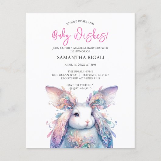 Budget Meisje Baby shower Lente Thema Flyer (Voorkant)