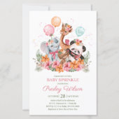 Budget Meisje Safari Dieren Baby Sprinkle (Voorkant)