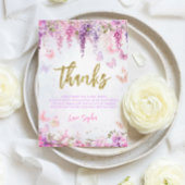 BUDGET Meisjesachtige Wisteria Gouden Vlinder Kind Bedankkaart