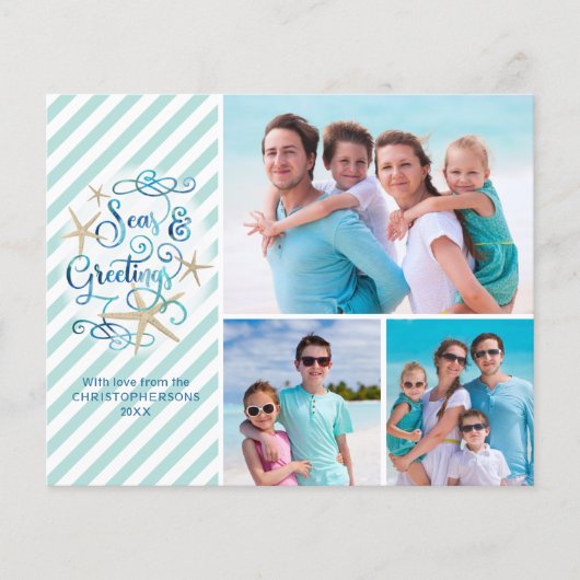 Budget Mer tropicale et salutations 3 Carte photo (Devant)