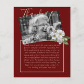 BUDGET Merci Carte de Funérailles Mémorial Nécrolo (Devant)