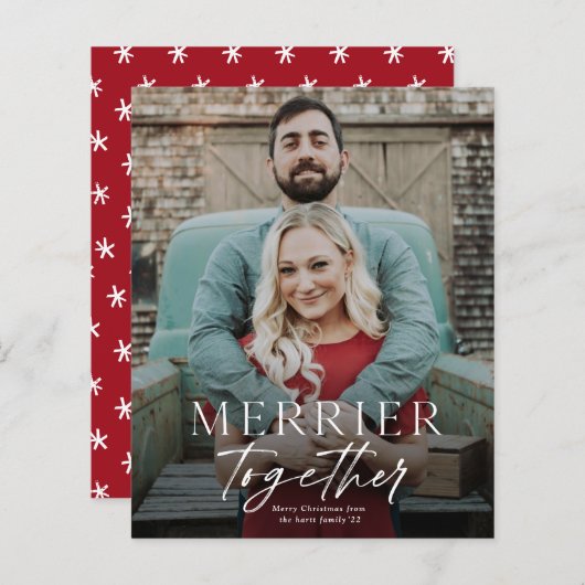 Budget Merrier Ensemble Photo Joyeux Noël Carte (Devant / Derrière)