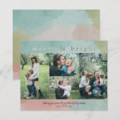 Budget Merry Bright Abstract Photo Holiday Card (Voorkant / Achterkant)