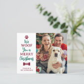 Budget Merry Christmas Schattige Pet Dog Foto Vaka (Staand voorkant)