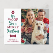 Budget Merry Christmas Schattige Pet Dog Foto Vaka (Voorkant)