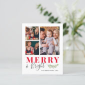 Budget Merry en Bright Foto Collage Kaart (Staand voorkant)