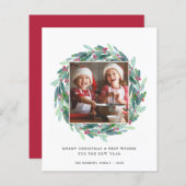 Budget Merry kerstfeestay-fotokaart (Voorkant / Achterkant)