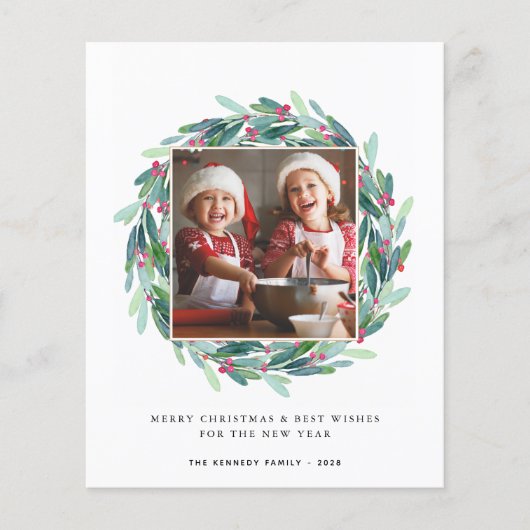 Budget Merry kerstfeestay-fotokaart (Voorkant)