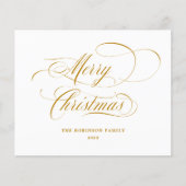 Budget Merry KerstGold Script Typografie (Voorkant)