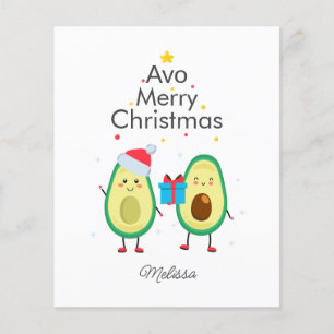 Budget Merry Kerstmis Avocado Gag Custom Card