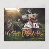 Budget Merry Kerstmis Gold Glitter-script Foto (Voorkant)