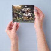 Budget Merry Kerstmis Gold Glitter Script Foto F Flyer (Hand)