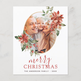 Budget Merry Kerstmis Greenery Foto Holiday Flyer
