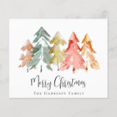 Budget Merry kerstpine Tree-Waterverf (Voorkant)