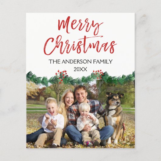 Budget Merry kerstscript-fotokaart Flyer (Voorkant)