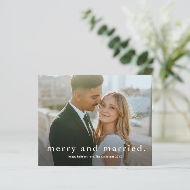 Budget Merry Married Wedding Kaart (Staand voorkant)