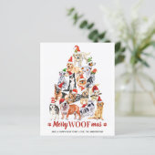 Budget Merry Woofmas Amoureux des chiens Carte pos (Debout devant)